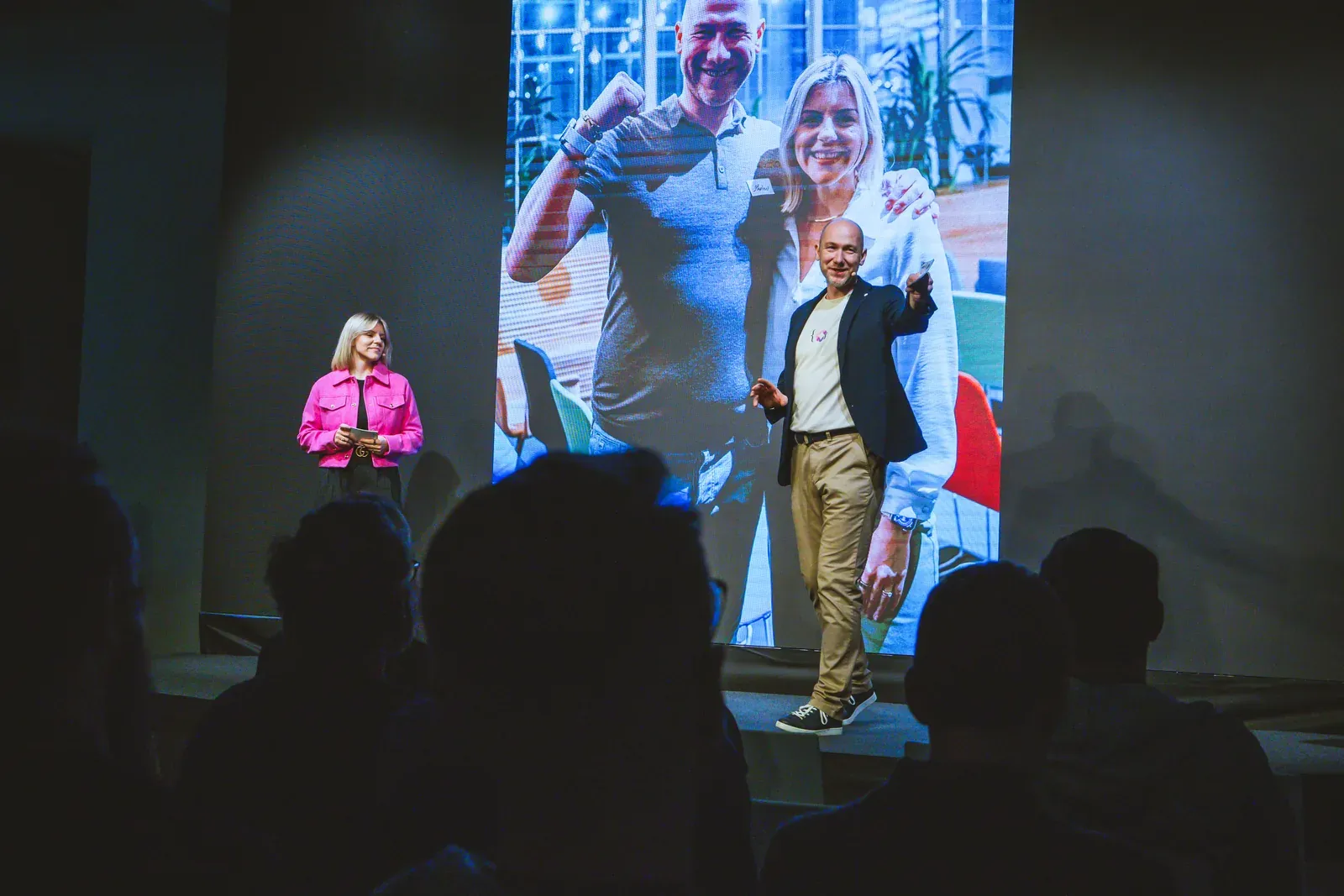 Marian Kamenistak speaking at an engineering leadership event.
